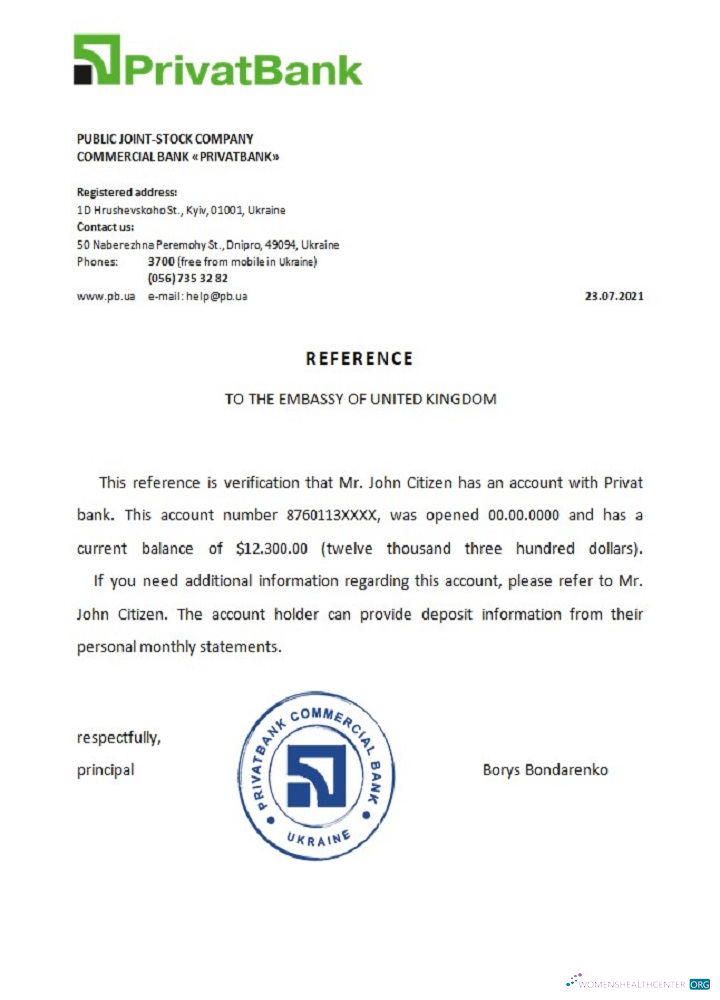 Download Ukraine Privatbank reference Photoshop template